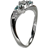 16号 パライバトルマリン 0.12ct ダイヤモンド 0.38ct リング・指輪 K18WGホワイトゴールド 18金 4.6g レディース 【中古】【真子質店】【NN】 【IIxx】