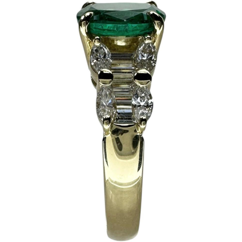 13号 エメラルド 1.232ct ダイヤモンド 0.84ct リング・指輪 K18ゴールド 18金 5.3g レディース 【中古】【真子質店】【NN】 【TMaIx】