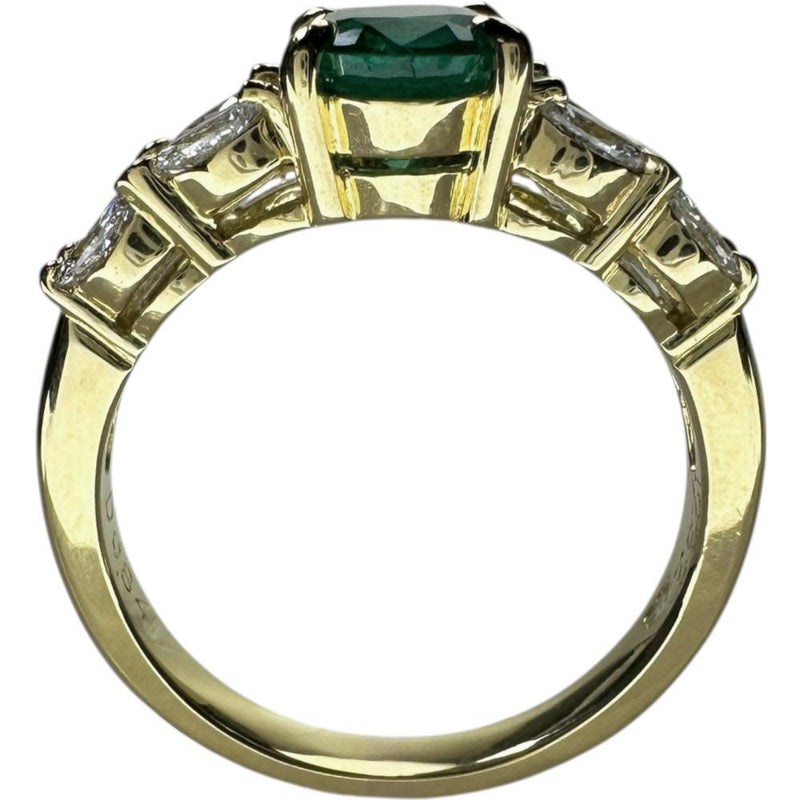 13号 エメラルド 1.232ct ダイヤモンド 0.84ct リング・指輪 K18ゴールド 18金 5.3g レディース 【中古】【真子質店】【NN】 【TMaIx】