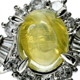 9号 クリソベリルキャッツアイ 0.99ct ダイヤモンド 0.33ct リング・指輪 Pt900プラチナ 5.4g レディース 【中古】【真子質店】【NN】 【DKS】
