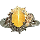 9号 クリソベリルキャッツアイ 0.99ct ダイヤモンド 0.33ct リング・指輪 Pt900プラチナ 5.4g レディース 【中古】【真子質店】【NN】 【DKS】