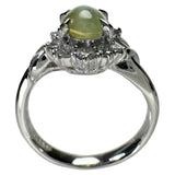 9号 クリソベリルキャッツアイ 0.99ct ダイヤモンド 0.33ct リング・指輪 Pt900プラチナ 5.4g レディース 【中古】【真子質店】【NN】 【DKS】