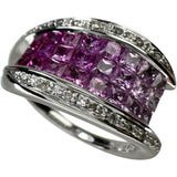 11号 ルビー 0.60ct サファイア 0.90ct ダイヤモンド 0.10ct リング・指輪 K18WGホワイトゴールド 18金 5.6g レディース 【中古】【真子質店】【NN】 【SxY】