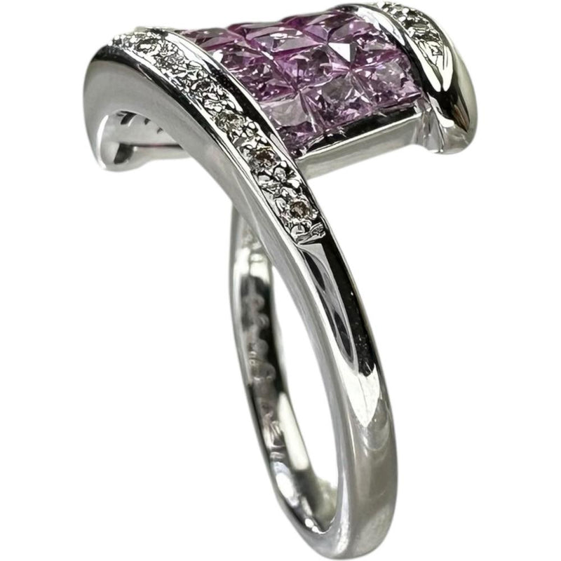 11号 ルビー 0.60ct サファイア 0.90ct ダイヤモンド 0.10ct リング・指輪 K18WGホワイトゴールド 18金 5.6g レディース 【中古】【真子質店】【NN】 【SxY】