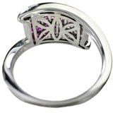 11号 ルビー 0.60ct サファイア 0.90ct ダイヤモンド 0.10ct リング・指輪 K18WGホワイトゴールド 18金 5.6g レディース 【中古】【真子質店】【NN】 【SxY】