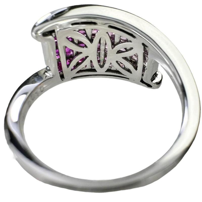 11号 ルビー 0.60ct サファイア 0.90ct ダイヤモンド 0.10ct リング・指輪 K18WGホワイトゴールド 18金 5.6g レディース 【中古】【真子質店】【NN】 【SxY】