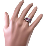 11号 ルビー 0.60ct サファイア 0.90ct ダイヤモンド 0.10ct リング・指輪 K18WGホワイトゴールド 18金 5.6g レディース 【中古】【真子質店】【NN】 【SxY】