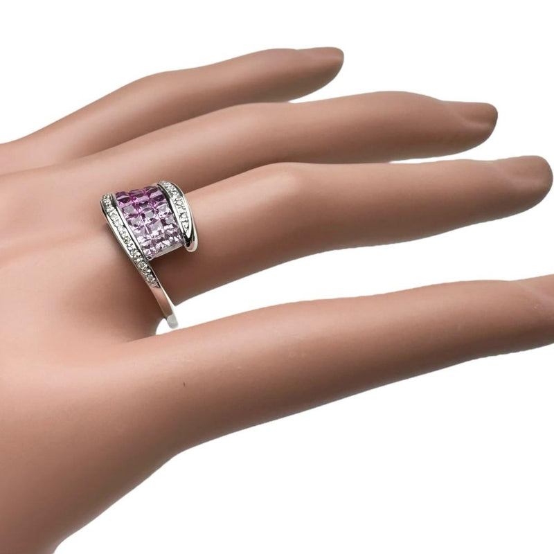 11号 ルビー 0.60ct サファイア 0.90ct ダイヤモンド 0.10ct リング・指輪 K18WGホワイトゴールド 18金 5.6g レディース 【中古】【真子質店】【NN】 【SxY】