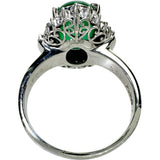 13号 カボションエメラルド 3.92ct ダイヤモンド 0.41ct リング・指輪 Pt900プラチナ 7.8g レディース 【中古】【真子質店】【NN】 【ITSMi】