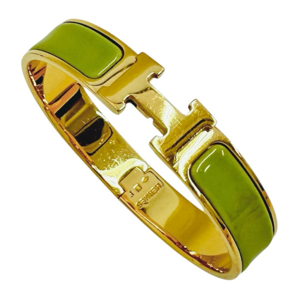 【HERMES/エルメス】 バングル クリッククラックPM GP 31.3g グリーン/ゴールド レディース 【中古】【真子質店】【GD】 【DTS】
