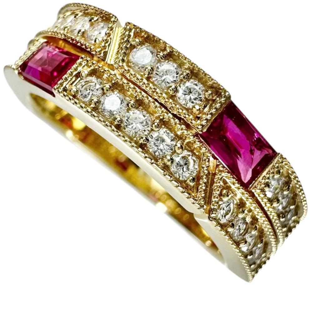 12号 ルビー 0.45ct ダイヤモンド 0.41ct リング・指輪 K18