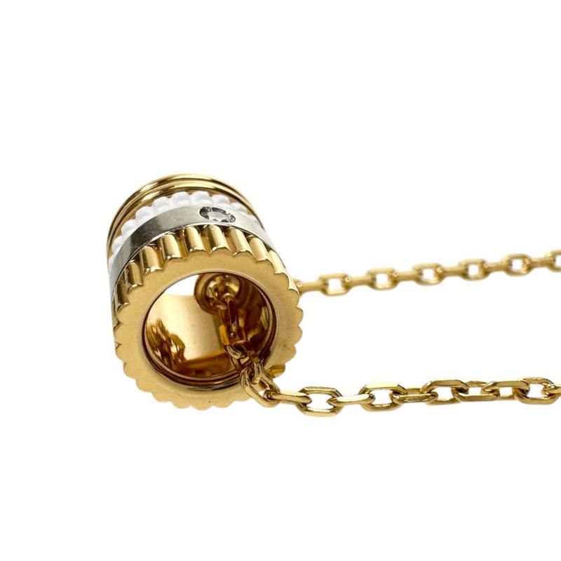 【Boucheron/ブシュロン】 ダイヤモンド ネックレス キャトルホワイト スモール 1Pダイヤ K18ゴールド 18金/セラミック 5.6g 45cm JPN00550 レディース 【中古】【真子質店】【BL】 【TDKMo】