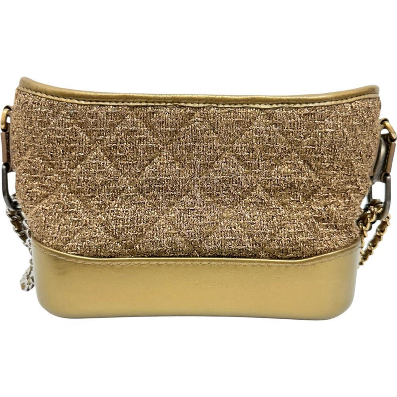 【CHANEL/シャネル】 ガブリエル ショルダーバッグ ツイード/レザー ゴールド/ゴールド＆シルバー金具 レディース【中古】【真子質店】【BL】 【IYxx】
