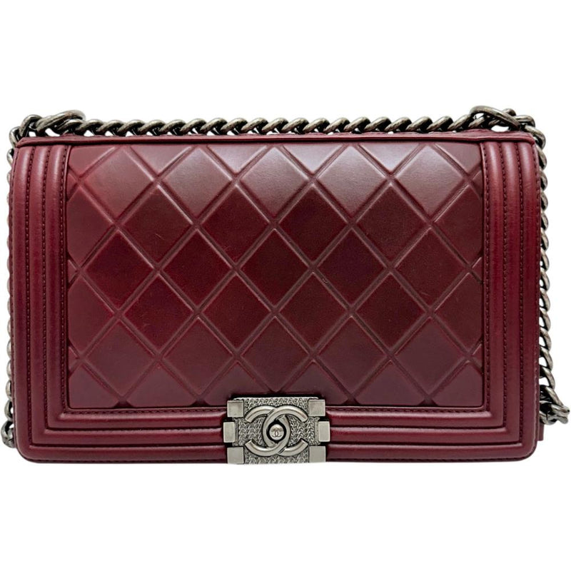 【CHANEL/シャネル】 ボーイシャネル28 ザルツブルク チェーンショルダー 保カード/Sシール有 ショルダーバッグ 21番台（2015年頃） レザー ワインレッド レディース【中古】【真子質店】【BL】




【Maxxx】