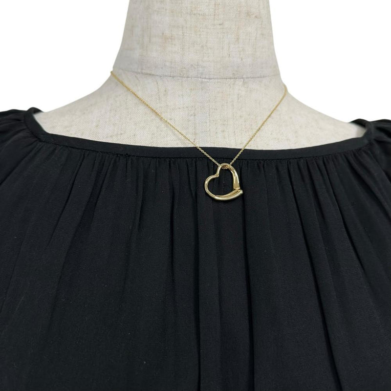 【TIFFANY&Co./ティファニー】 ネックレス オープンハート エルサペレッティ K18YGイエローゴールド 18金 5.2g 40cm レディース 【中古】【真子質店】【GD】 【KIMo】