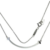 【TIFFANY&Co./ティファニー】 ネックレス Tスマイル スモール K18WGホワイトゴールド 18金 3.1g 45.5cm レディース 【中古】【真子質店】【GD】 【MiMix】