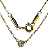 【TIFFANY&Co./ティファニー】 ダイヤモンド 推定0.08ct ネックレス バイザヤード K18ゴールド 18金 1.8g 40.5cm レディース 【中古】【真子質店】【GD】 【MaMiMo】