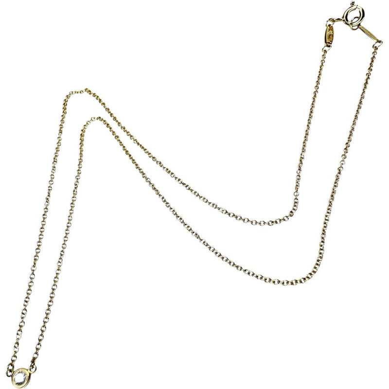 【TIFFANY&Co./ティファニー】 ダイヤモンド 推定0.08ct ネックレス バイザヤード K18ゴールド 18金 1.8g 40.5cm レディース 【中古】【真子質店】【GD】 【MaMiMo】