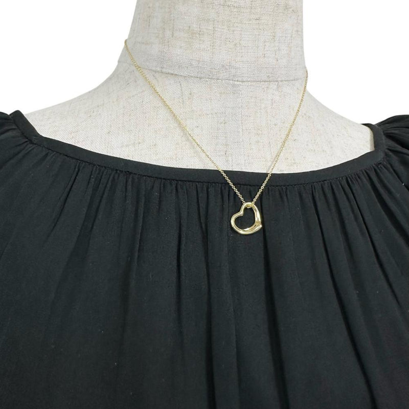 【TIFFANY&Co./ティファニー】 ネックレス オープンハート エルサペレッティ K18ゴールド 18金 3.1g 40.5cm レディース 【中古】【真子質店】【GD】 【DDx】