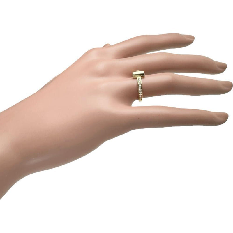 ティファニー　Tワンダイヤモンドリング　11.5号　750 wg 美品 TIFFANY&Co. ティファニー Tワンリング/4.5MM#11.5近辺 Aランク