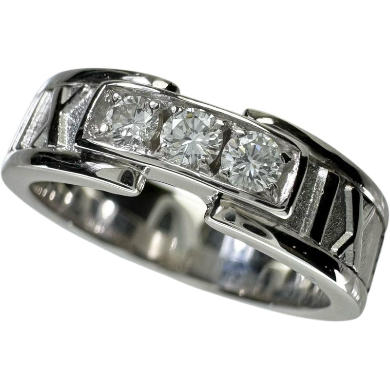 12号【TIFFANY&Co./ティファニー】 ダイヤモンド リング・指輪 アトラスリング 3Pダイヤ K18WGホワイトゴールド 18金 7.4g レディース 【中古】【真子質店】【GD】 【IxYK】