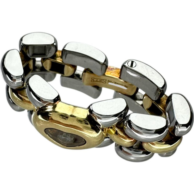 12号【Chopard/ショパール】 ダイヤモンド リング・指輪 ハッピーダイヤリング 3列ブレス風 K18YGイエローゴールド 18金/ステンレススチール 12.6g 82/8401-20 レディース 【中古】【真子質店】【GD】 【YYx】