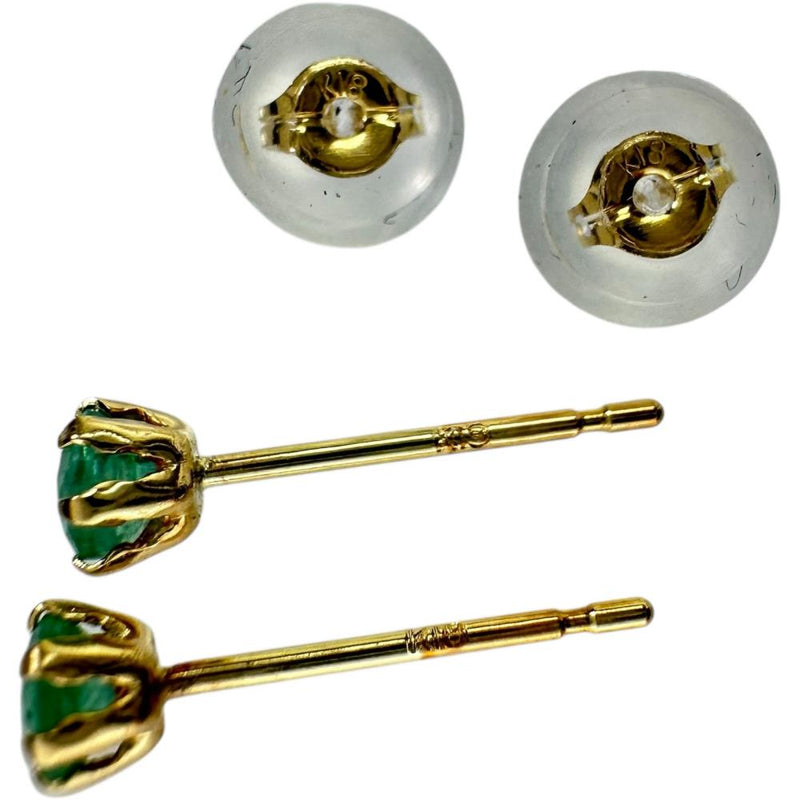エメラルド 0.10/0.10ct ピアス K18ゴールド 18金 0.4g レディース 【中古】【真子質店】【NN】 【KK】