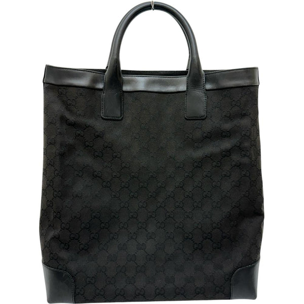 【GUCCI/グッチ】 002-1121 トートバッグ GGキャンバス/レザー ブラックキャンバス/ブラックレザー レディース【中古】【真子質店】【BL】 【IMox】