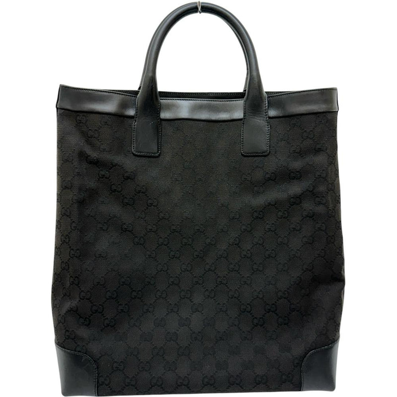 【GUCCI/グッチ】 002-1121 トートバッグ GGキャンバス/レザー ブラックキャンバス/ブラックレザー レディース【中古】【真子質店】【BL】 【IMox】