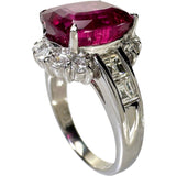 10.5号 ルベライト（レッドトルマリン） 4.451ct ダイヤモンド 1.06ct リング・指輪 Pt900プラチナ 9.5g レディース 【中古】【真子質店】【NN】 【IMoMoI】