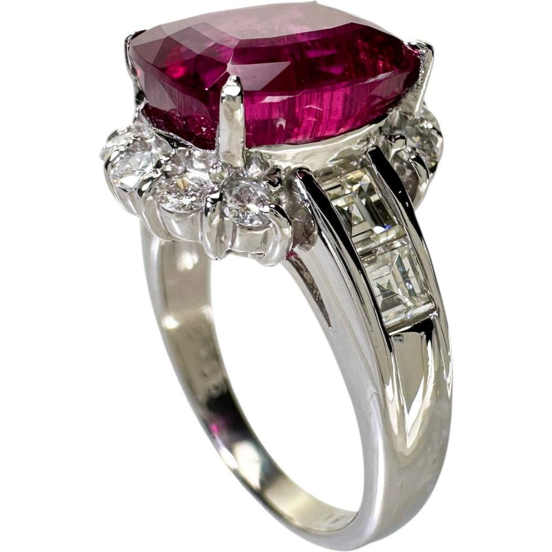 10.5号 ルベライト（レッドトルマリン） 4.451ct ダイヤモンド 1.06ct リング・指輪 Pt900プラチナ 9.5g レディース 【中古】【真子質店】【NN】 【IMoMoI】