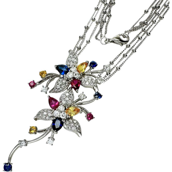 サファイア S0.96/0.79ct ルビー 0.70ct ダイヤモンド 0.90ct ネックレス K18WGホワイトゴールド 18金 13.8g 40cm レディース
【中古】【真子質店】【NN】




【TTYY】