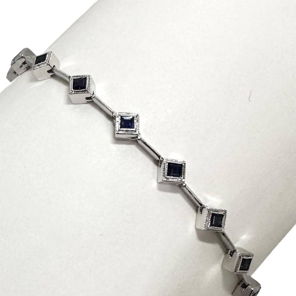 サファイア 計1.78ct ブレスレット K18WGホワイトゴールド 18金 7.7g 20.5cm レディース 【中古】【真子質店】【NN】 【SMoK】