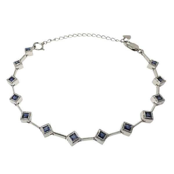 サファイア 計1.78ct ブレスレット K18WGホワイトゴールド 18金 7.7g 20.5cm レディース 【中古】【真子質店】【NN】 【SMoK】