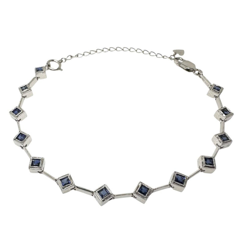 サファイア 計1.78ct ブレスレット K18WGホワイトゴールド 18金 7.7g 20.5cm レディース 【中古】【真子質店】【NN】 【SMoK】