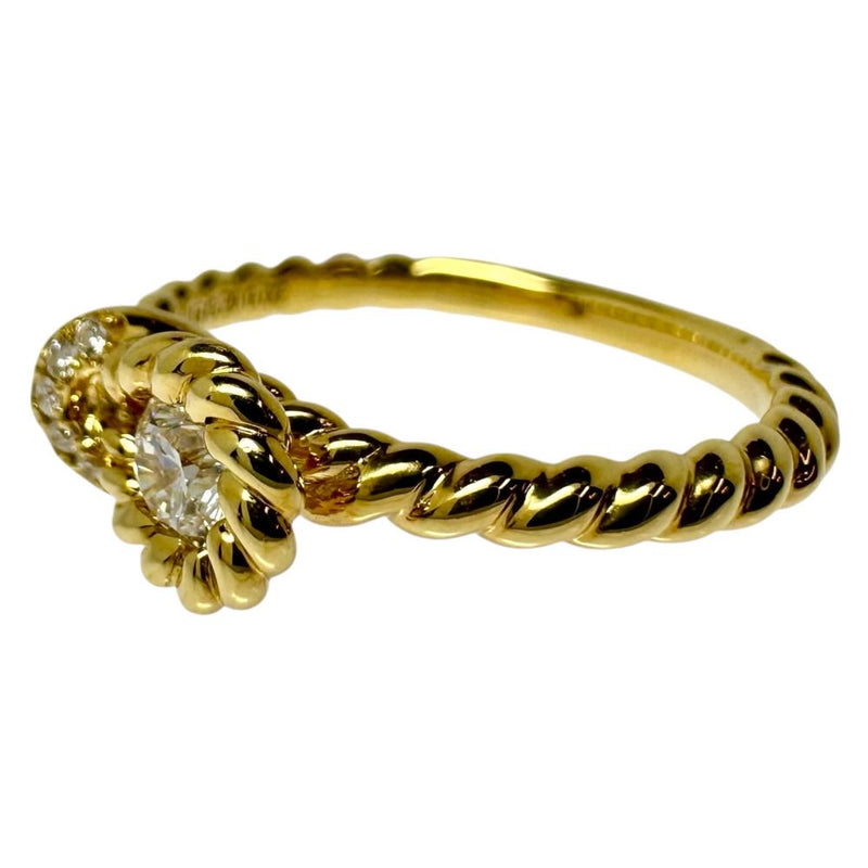 13号 ダイヤモンド 0.20/計0.02ct リング・指輪 K18ゴールド 18金 3.8g レディース 【中古】【真子質店】【NN】 【YIY】