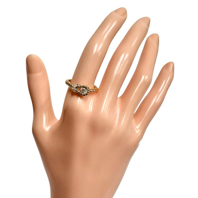 13号 ダイヤモンド 0.20/計0.02ct リング・指輪 K18ゴールド 18金 3.8g レディース 【中古】【真子質店】【NN】 【YIY】