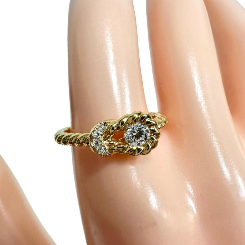 13号 ダイヤモンド 0.20/計0.02ct リング・指輪 K18ゴールド 18金 3.8g レディース 【中古】【真子質店】【NN】 【YIY】