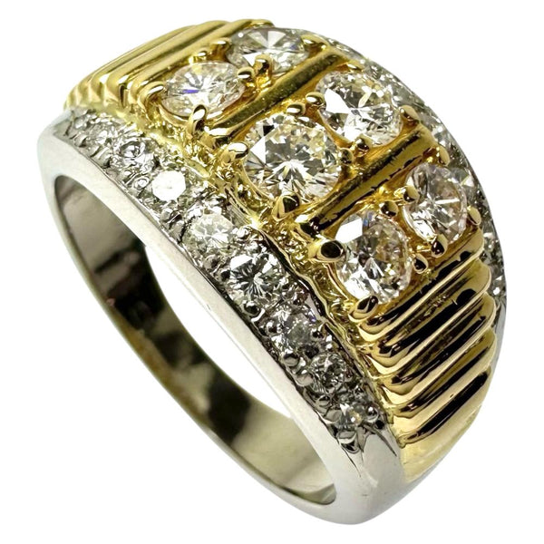 13号 ダイヤモンド 計1.00ct リング・指輪 Pt900プラチナ/K18ゴールド 18金 10.3g レディース 【中古】【真子質店】【NN】 【SYMi】