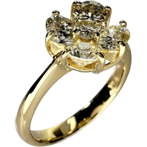 8.5号 ダイヤモンド 計1.04ct リング・指輪 K18ゴールド 18金 3.3g レディース 【中古】【真子質店】【NN】 【YYx】