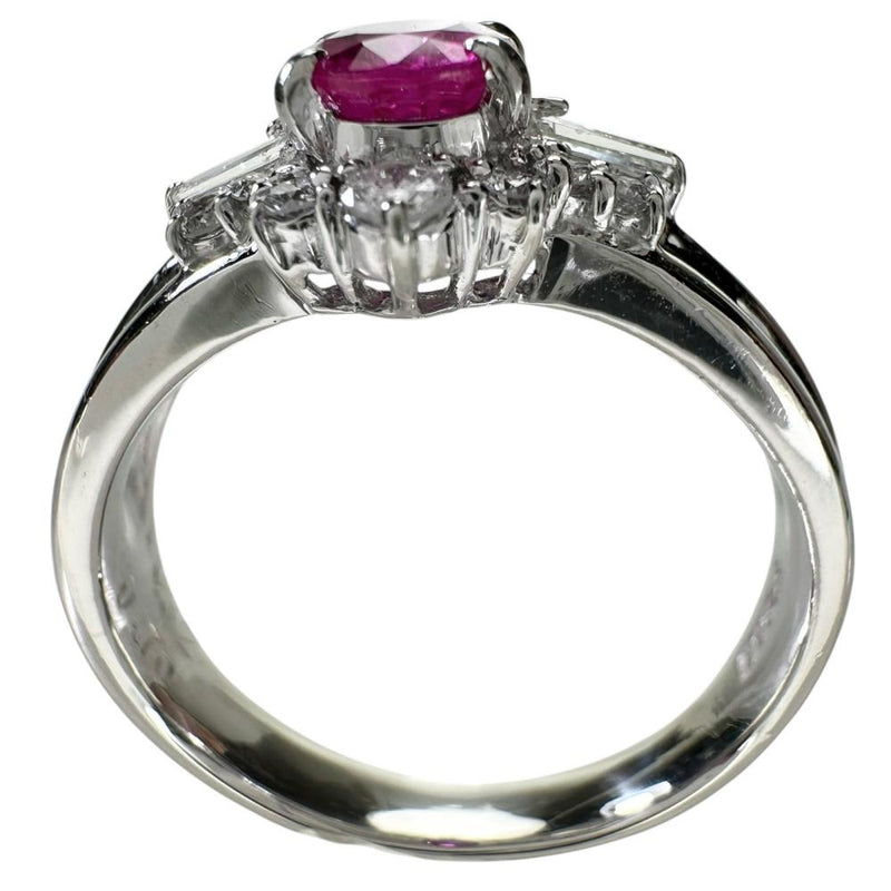 Pt900　高品質ルビーリング　R0.24ct　D0.12ct　サイズ12号 12.5号 ルビー 0.70ct ダイヤモンド 0.32ct リング・指輪 Pt900