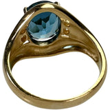 14号 ブルートパーズ 4.11ct ダイヤモンド 計0.13ct リング・指輪 K18ゴールド 18金 6.1g レディース 【中古】【真子質店】【NN】 【YSK】
