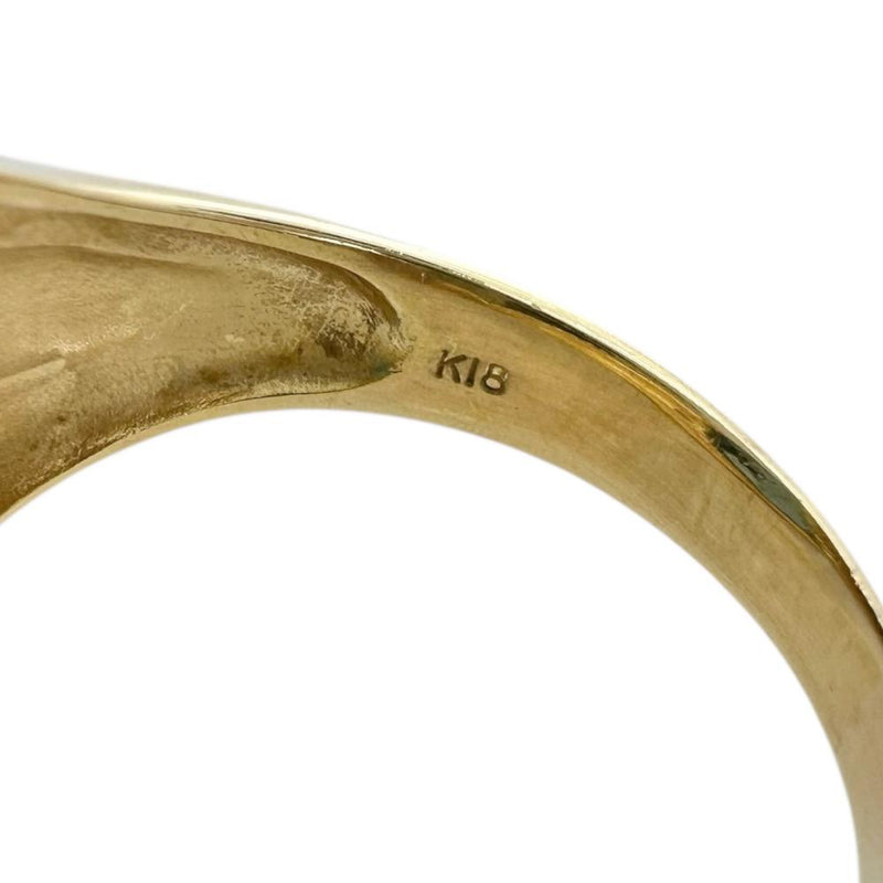 14号 ブルートパーズ 4.11ct ダイヤモンド 計0.13ct リング・指輪 K18ゴールド 18金 6.1g レディース 【中古】【真子質店】【NN】 【YSK】