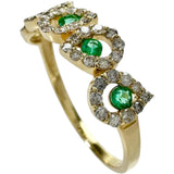 14号 エメラルド 計0.15ct ダイヤモンド 計0.36ct リング・指輪 K18ゴールド 18金 1.9g レディース 【中古】【真子質店】【NN】 【MaMax】