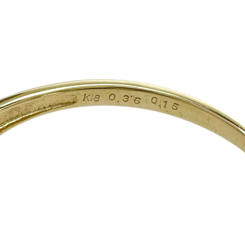 14号 エメラルド 計0.15ct ダイヤモンド 計0.36ct リング・指輪 K18ゴールド 18金 1.9g レディース 【中古】【真子質店】【NN】 【MaMax】