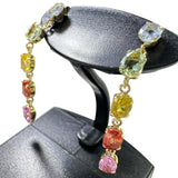 マルチカラーサファイヤ 1.00/1.00ct ピアス K18ゴールド 18金 1.3g レディース 【中古】【真子質店】【NN】 【IDMa】