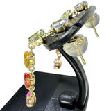 マルチカラーサファイヤ 1.00/1.00ct ピアス K18ゴールド 18金 1.3g レディース 【中古】【真子質店】【NN】 【IDMa】