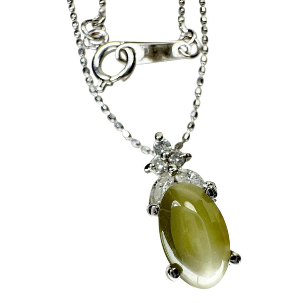 クリソベリルキャッツアイ 1.45ct ダイヤモンド 0.12ct ネックレス Pt900プラチナ/K18WGホワイトゴールド 18金 2.6g 40cm レディース
【中古】【真子質店】【NN】




【TYD】
