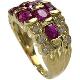 9.5号 ルビー 計2.00ct ダイヤモンド 計0.30ct リング・指輪 K18ゴールド 18金 5.3g レディース 【中古】【真子質店】【NN】 【KTY】