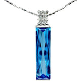 ブルートパーズ 13.55ct ダイヤモンド 0.30ct ネックレス K18WGホワイトゴールド 18金 9.3g 40cm レディース 【中古】【真子質店】【NN】 【SDY】